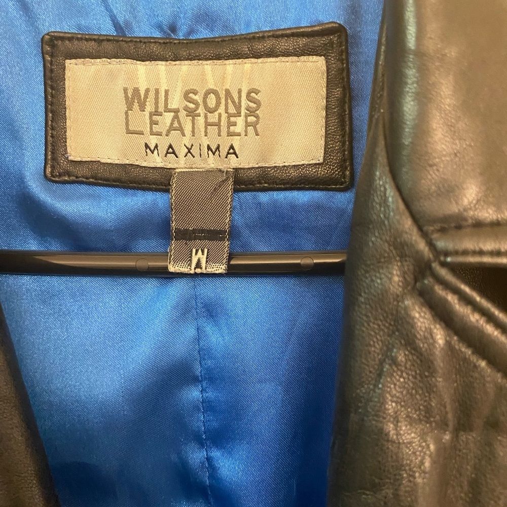 Knee Length Black Wilson Leather Trench Coat Gem